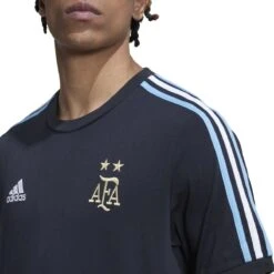 Adidas Argentina 2022 3-Stripe Tee (Black) -Sports-Football Apparel adidas argentina 2022 3 stripe tee black 3