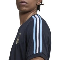 Adidas Argentina 2022 3-Stripe Tee (Black) -Sports-Football Apparel adidas argentina 2022 3 stripe tee black 4