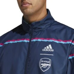Adidas Arsenal 22/23 Reversible Anthem Jacket (Navy/Sky) -Sports-Football Apparel adidas arsenal 22 23 reversible anthem jacket navy 3