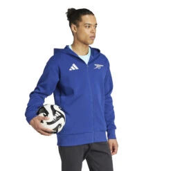 Adidas Arsenal 24/25 Anthem Hooded Jacket (Blue) -Sports-Football Apparel adidas arsenal 24 25 anthem hooded jacket blue 3