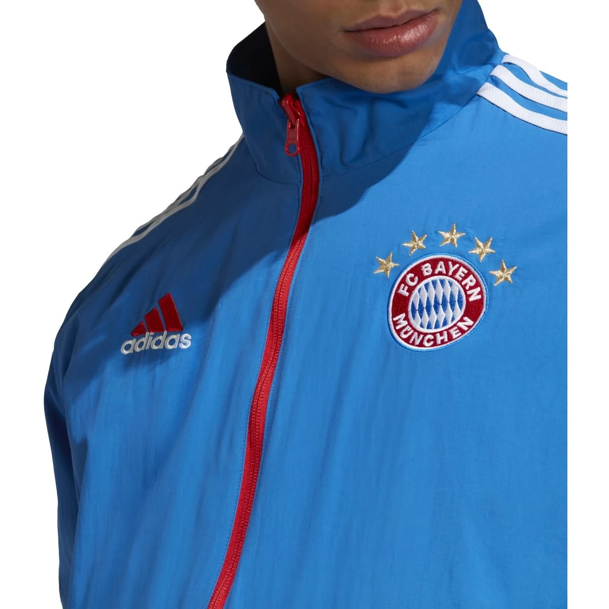 Adidas Bayern 22/23 Reversible Anthem Jacket (Blue/Red) 6 Adidas Bayern 22/23 Reversible Anthem Jacket (Blue/Red) - Image 4