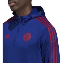 Adidas Bayern Munich 21/22 Tiro 21 Hooded Track Top (Blue/Red) -Sports-Football Apparel adidas bayern munich 21 22 tiro 21 hooded track to 8