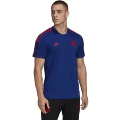 Adidas Bayern Munich 21/22 Training Jersey (Blue/Red) -Sports-Football Apparel adidas bayern munich 21 22 training jersey blue re 2