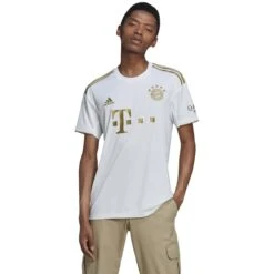 Adidas Bayern Munich 22/23 Away Jersey (White/Gold) -Sports-Football Apparel adidas bayern munich 22 23 away jersey white gold 8