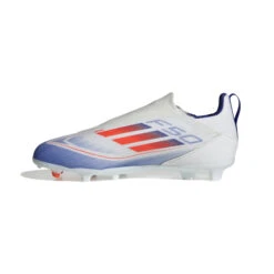 Adidas F50 League Laceless FG Jr (White/Orange/Blue) -Sports-Football Apparel adidas f50 league laceless fg jr white orange blue 3