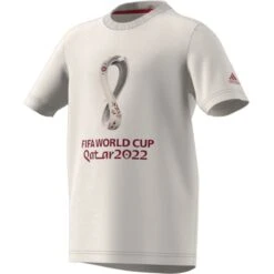 Adidas FIFA World Cup 2022 Graphic Tee Youth (Talc) -Sports-Football Apparel adidas fifa world cup 2022 graphic tee youth talc 1
