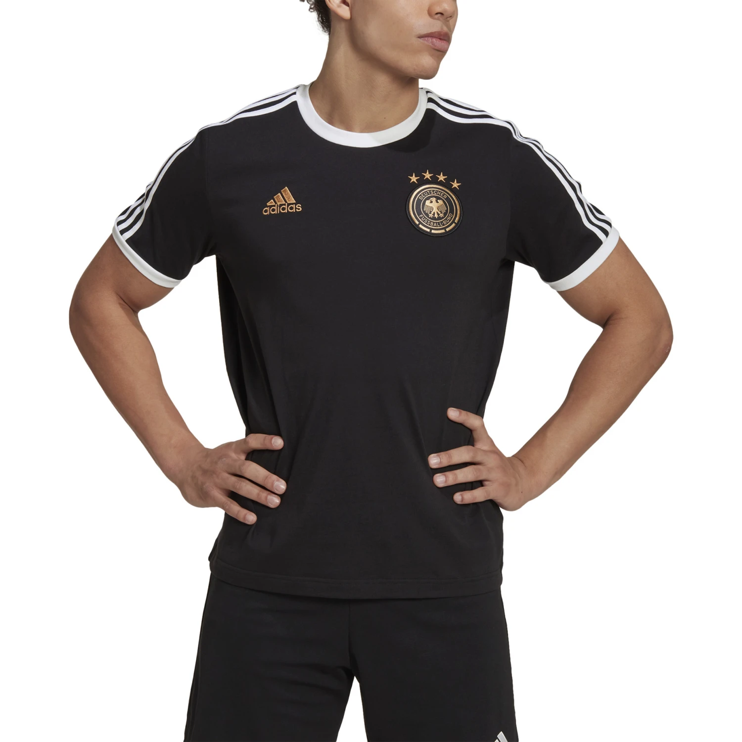 Adidas Germany 2022 DNA 3-Stripes SS Tee ( Black ) 4 Adidas Germany 2022 DNA 3-Stripes SS Tee ( Black ) - Image 2