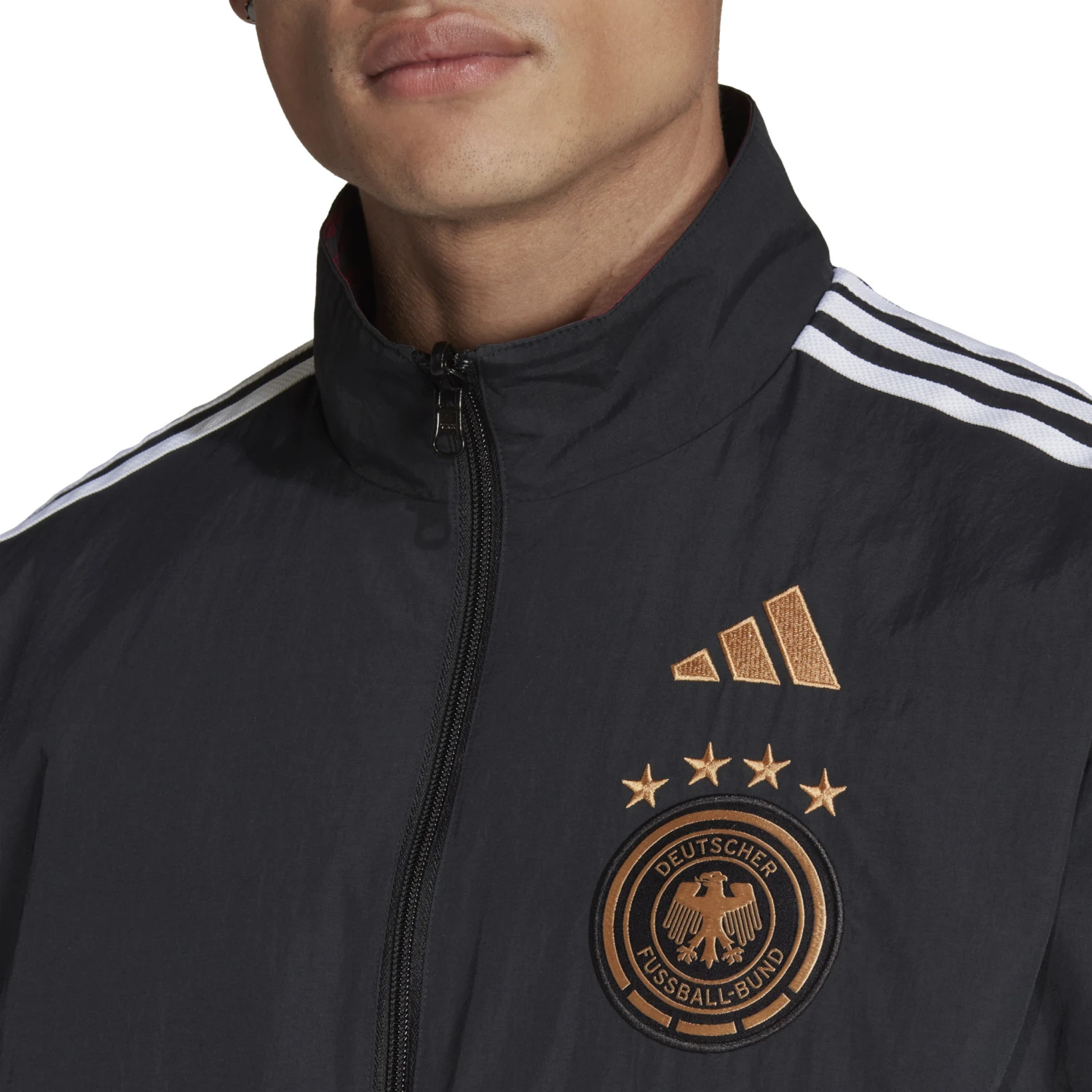 Adidas Germany 2022 Reversible Anthem Jacket (Black/White) 9 Adidas Germany 2022 Reversible Anthem Jacket (Black/White) - Image 7