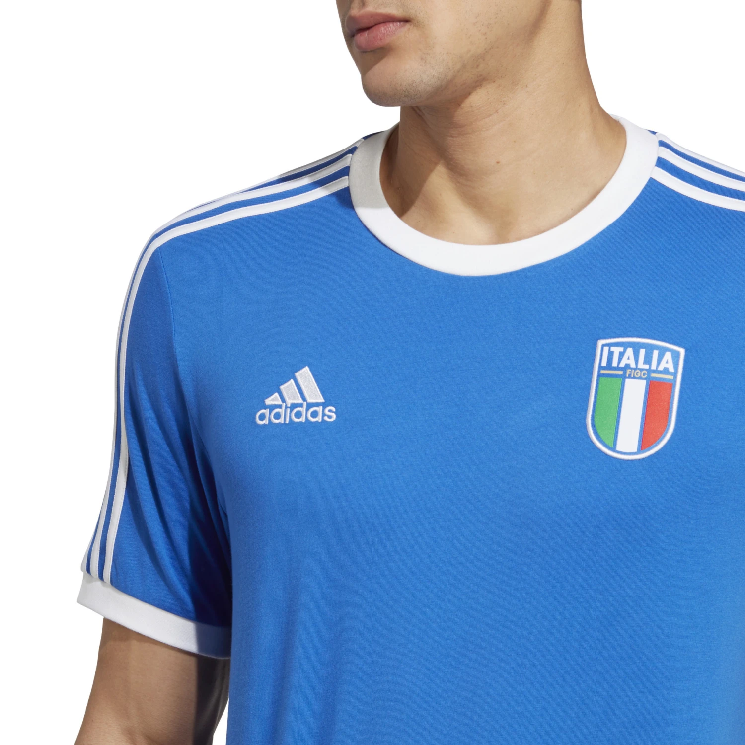 Adidas Italy 2023 DNA 3 Stripe Tee (Blue) 14 Adidas Italy 2023 DNA 3 Stripe Tee (Blue) - Image 12