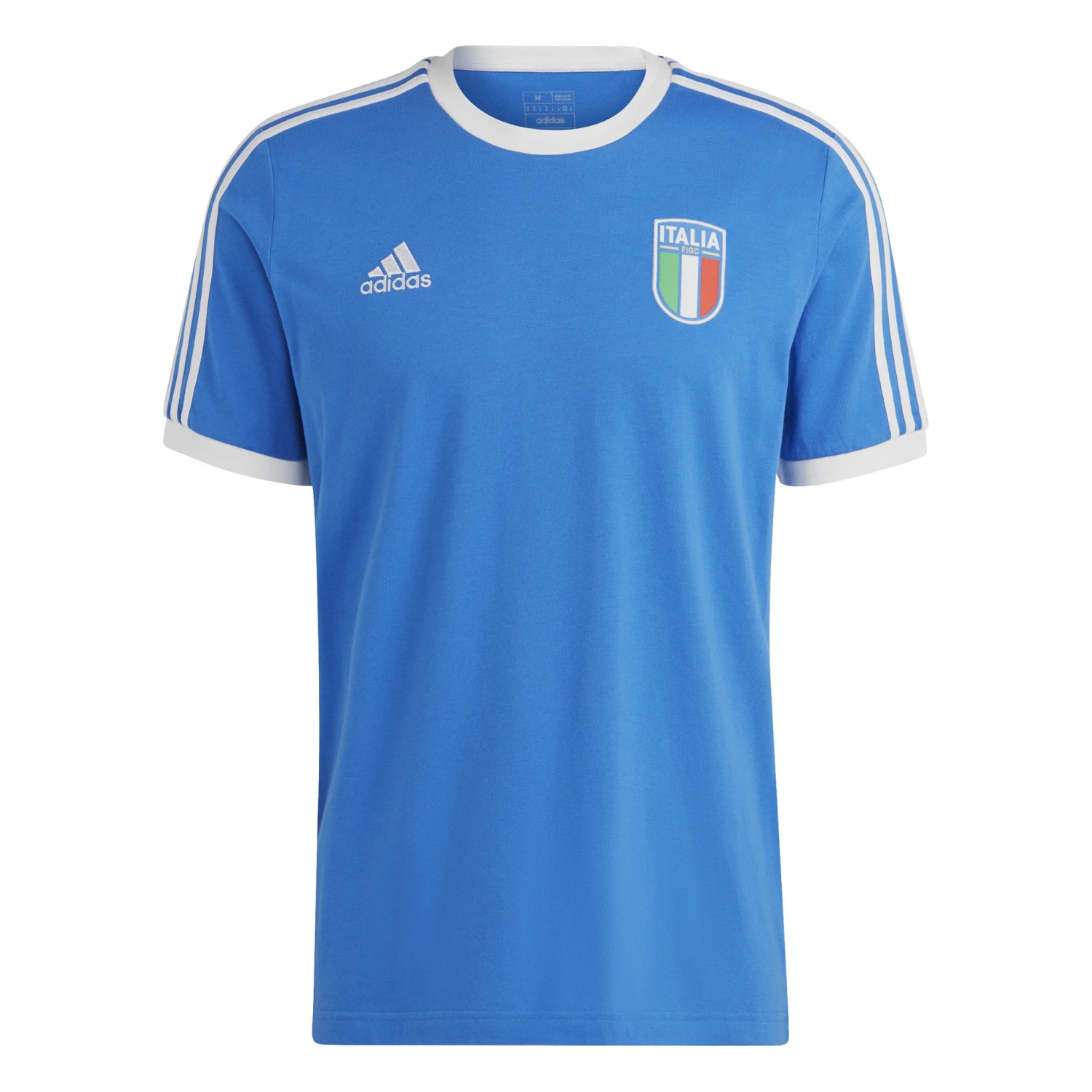 Adidas Italy 2023 DNA 3 Stripe Tee (Blue) 3 Adidas Italy 2023 DNA 3 Stripe Tee (Blue)