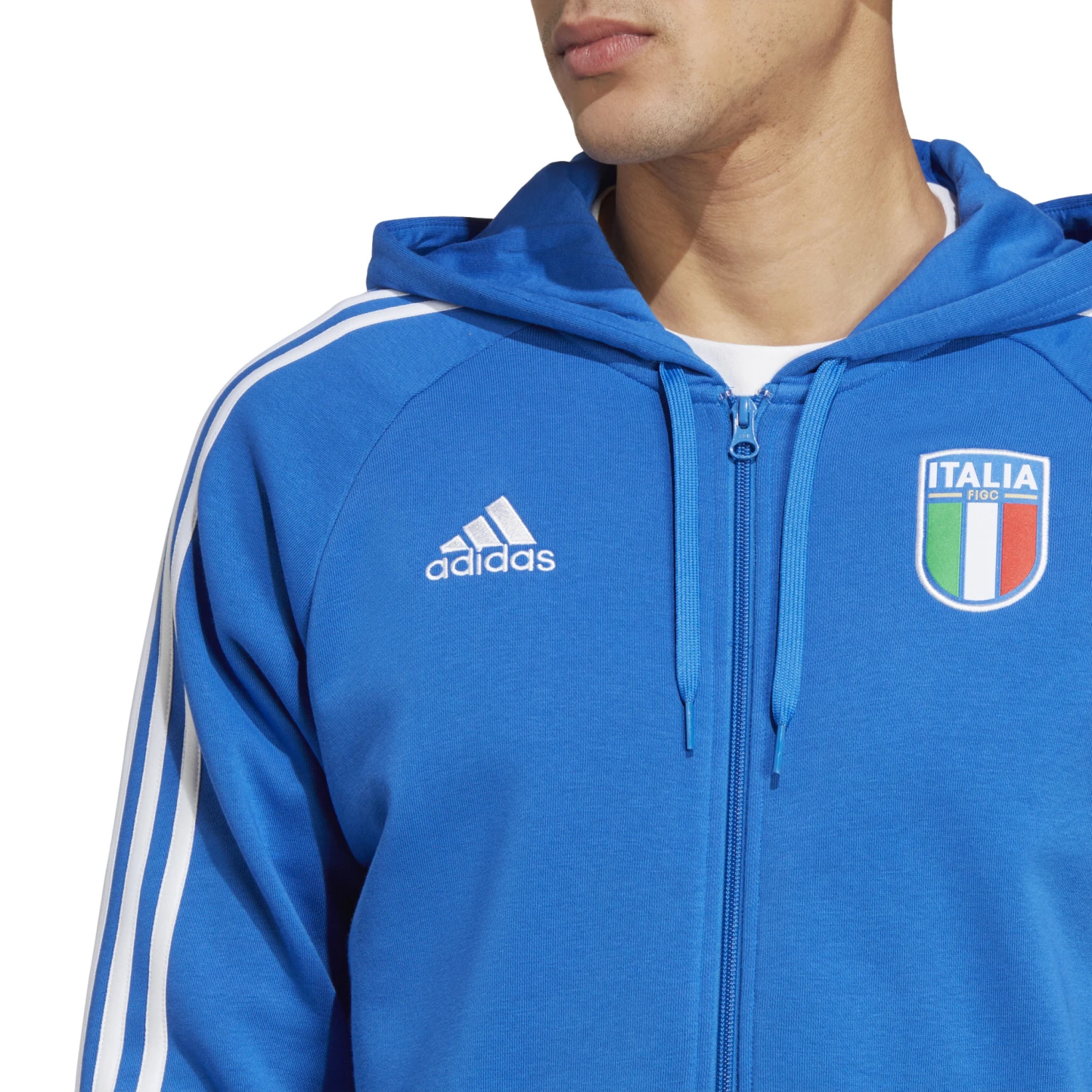 Adidas Italy 2023 Full-Zip Hoodie (Blue) 9 Adidas Italy 2023 Full-Zip Hoodie (Blue) - Image 7