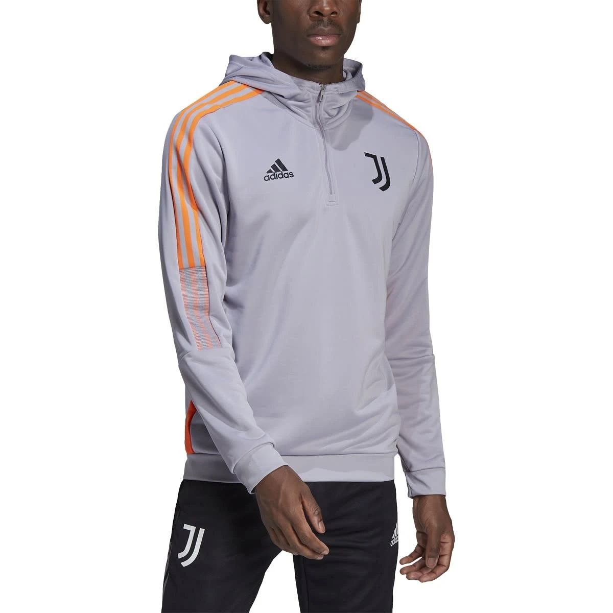Adidas Juventus 21/22 Tiro 21 Hooded Track Top (Gray/Orange) 13 Adidas Juventus 21/22 Tiro 21 Hooded Track Top (Gray/Orange) - Image 11