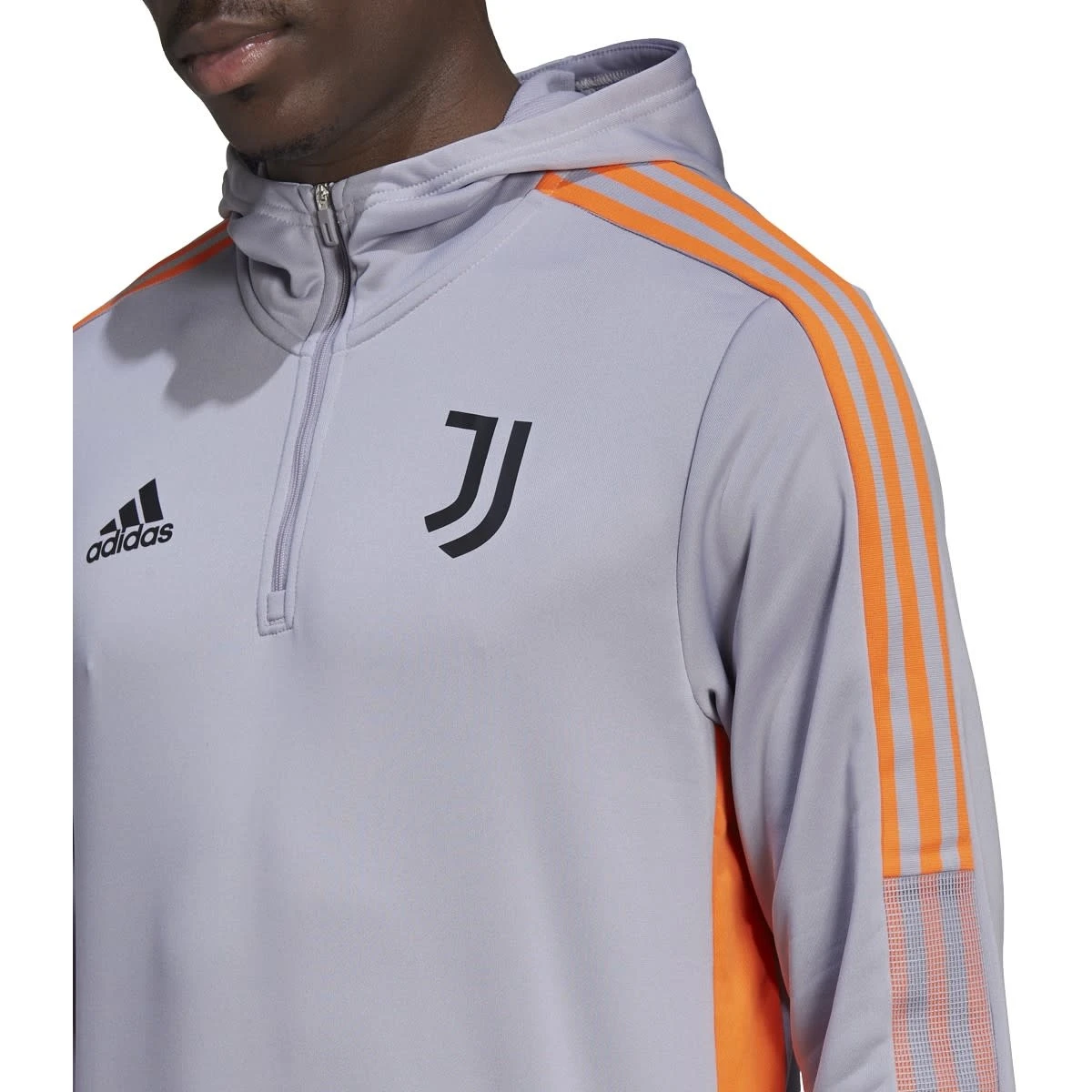 Adidas Juventus 21/22 Tiro 21 Hooded Track Top (Gray/Orange) 6 Adidas Juventus 21/22 Tiro 21 Hooded Track Top (Gray/Orange) - Image 4