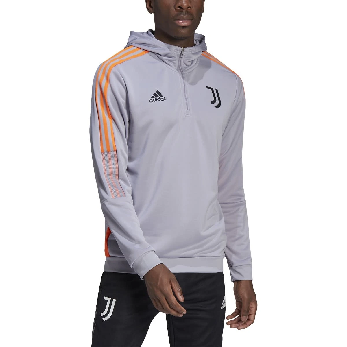 Adidas Juventus 21/22 Tiro 21 Hooded Track Top (Gray/Orange) 8 Adidas Juventus 21/22 Tiro 21 Hooded Track Top (Gray/Orange) - Image 6