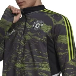 Adidas Manchester United 22/23 Condivo 22 Training Top (Black/Lime) -Sports-Football Apparel adidas manchester united 22 23 condivo 22 training 13