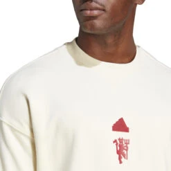 Adidas Manchester United 23/24 Lifestyle Crew Sweatshirt (Cream) 11 Adidas Manchester United 23/24 Lifestyle Crew Sweatshirt (Cream) -Sports-Football Apparel adidas manchester united 23 24 lifestyle crew swea 3