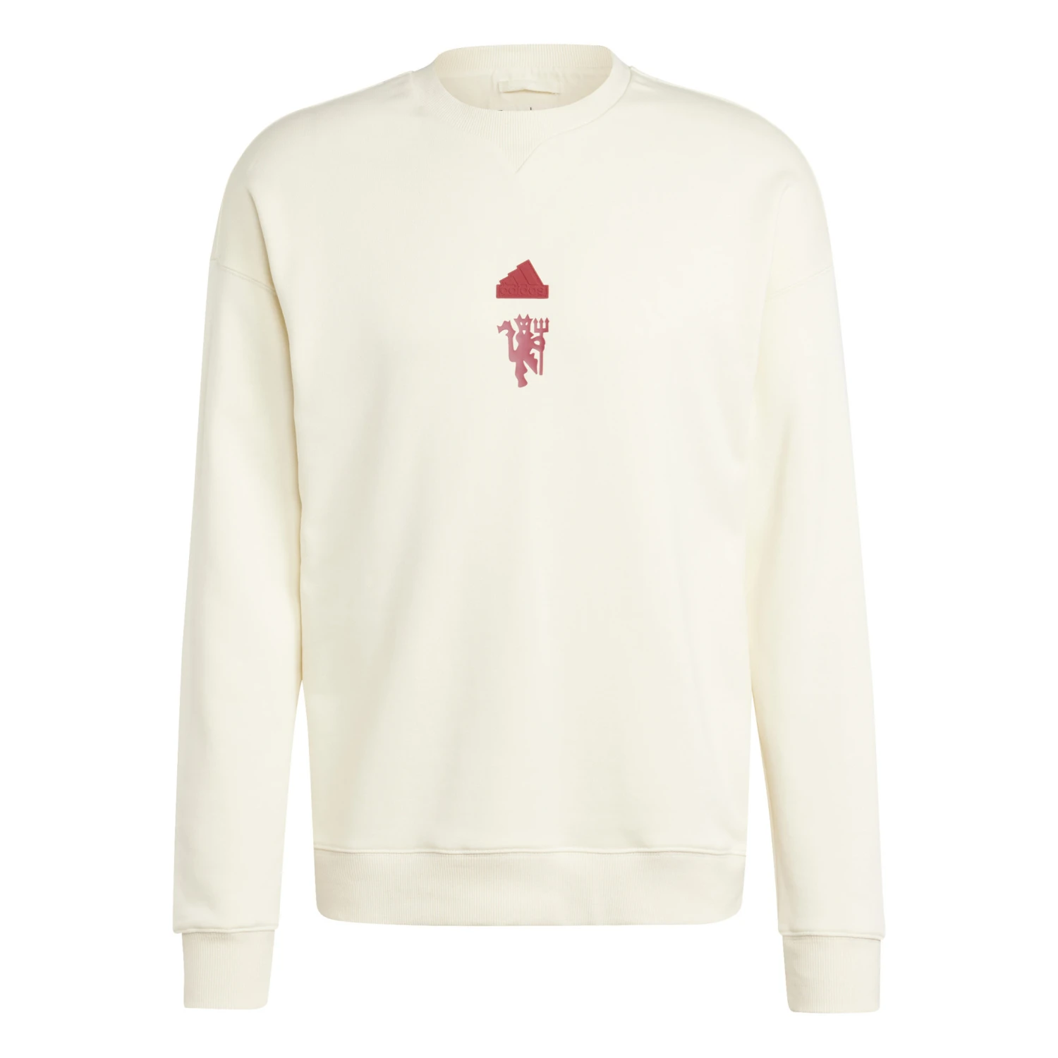 Adidas Manchester United 23/24 Lifestyle Crew Sweatshirt (Cream) 3 Adidas Manchester United 23/24 Lifestyle Crew Sweatshirt (Cream)