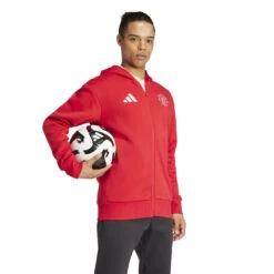 Adidas Manchester United 24/25 Anthem Hooded Jacket (Red) -Sports-Football Apparel adidas manchester united 24 25 anthem hooded jacke 3