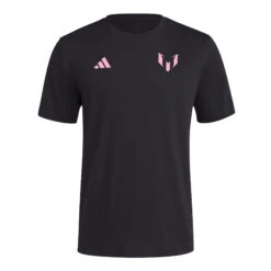 Adidas Messi "M" Graphic Tee (Black/Pink/Blue) -Sports-Football Apparel adidas messi m graphic tee black pink blue 1