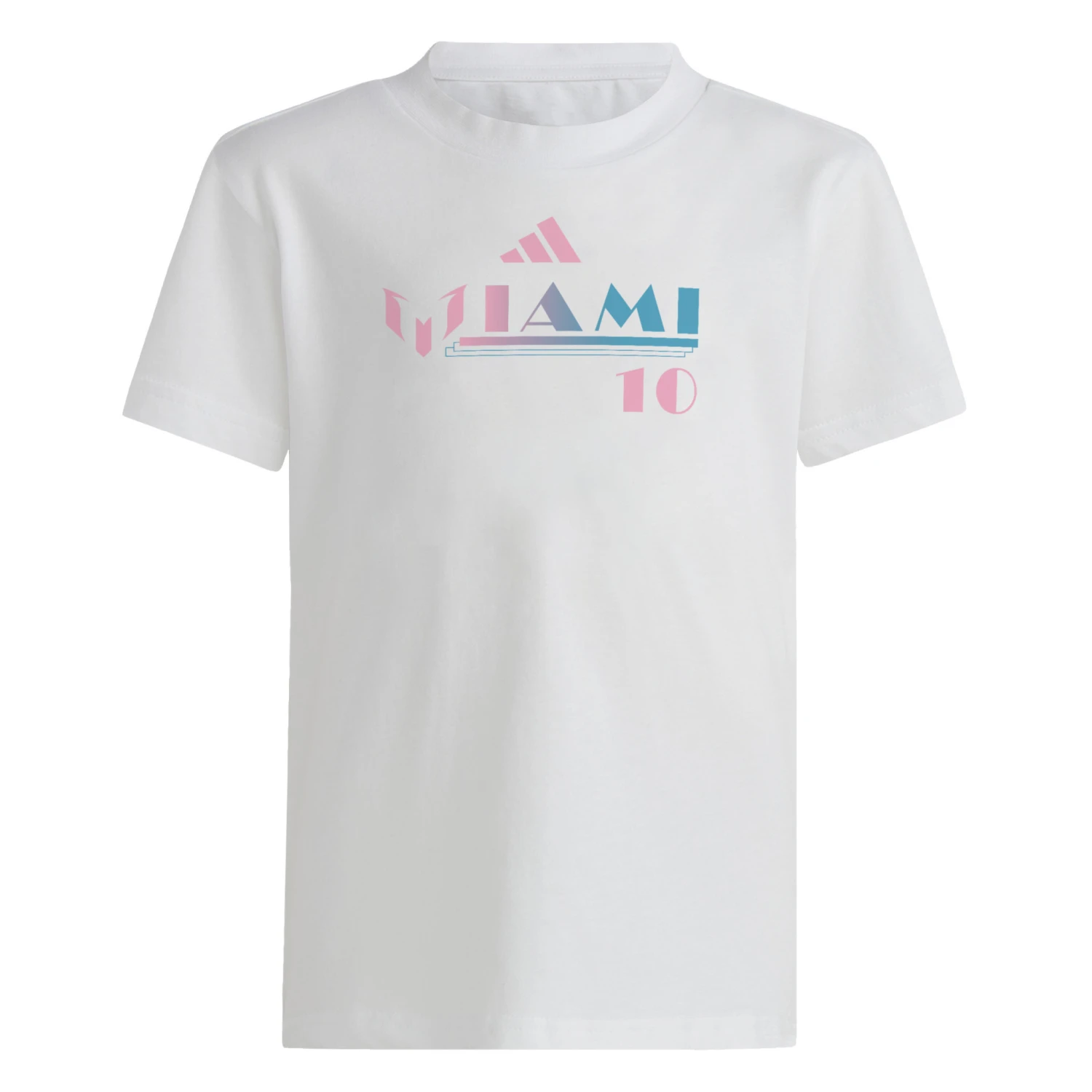 Adidas Messi "M"iaMI Graphic Tee Youth (White/Pink/Blue) 3 Adidas Messi "M"iaMI Graphic Tee Youth (White/Pink/Blue)
