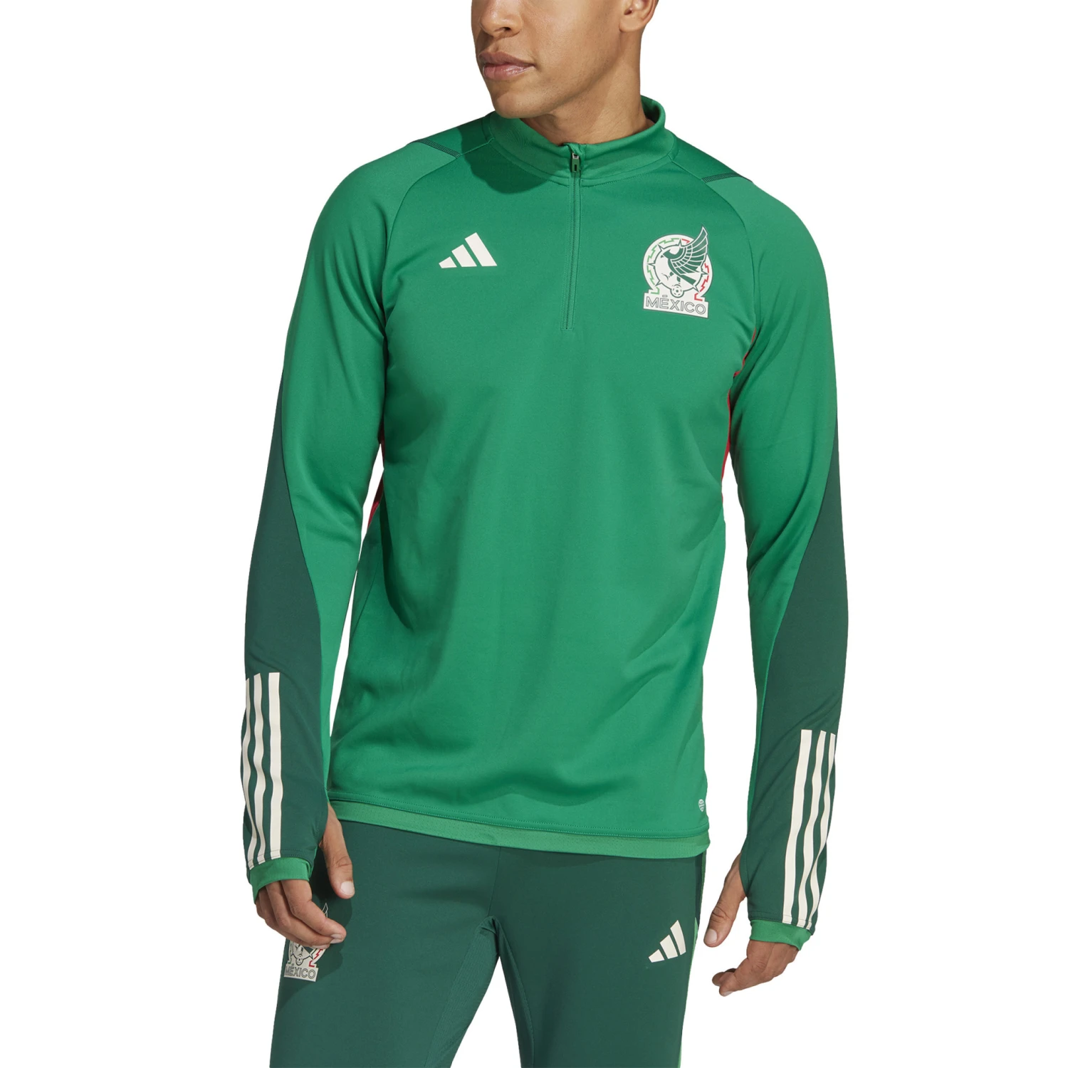 Adidas Mexico 2022 Tiro Training Top (Green) 4 Adidas Mexico 2022 Tiro Training Top (Green) - Image 2