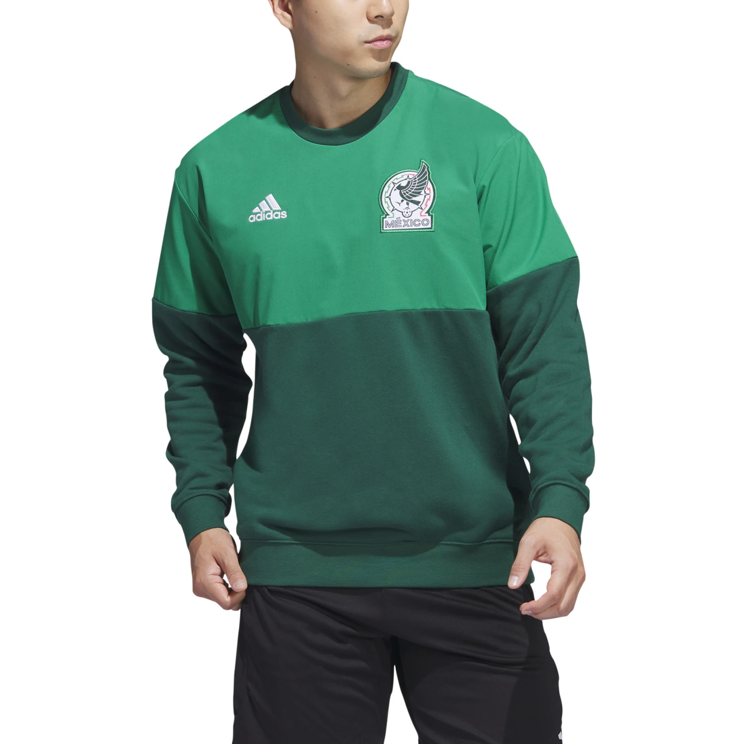 Adidas Mexico 2022 Woven Crew Sweatshirt (Green) 5 Adidas Mexico 2022 Woven Crew Sweatshirt (Green) - Image 3