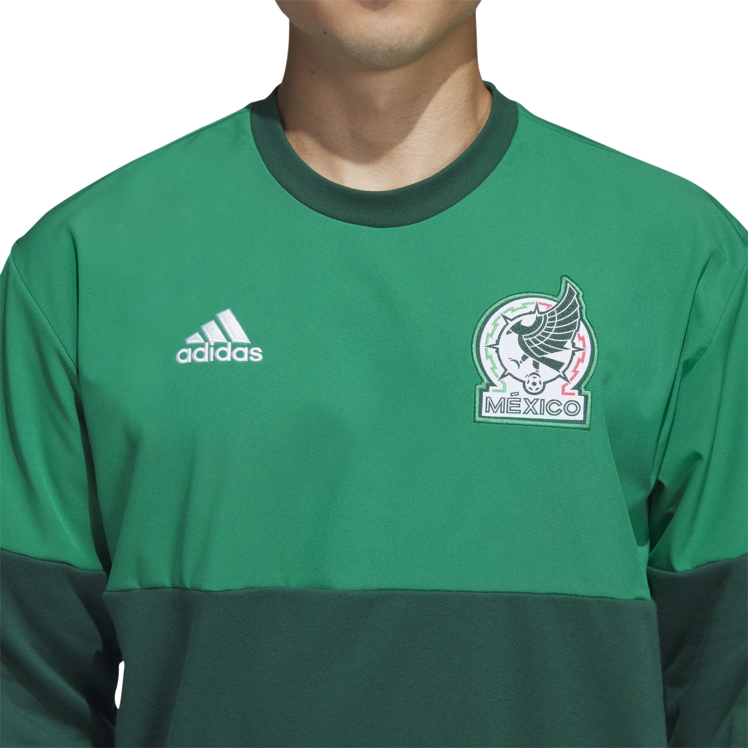Adidas Mexico 2022 Woven Crew Sweatshirt (Green) 10 Adidas Mexico 2022 Woven Crew Sweatshirt (Green) - Image 8