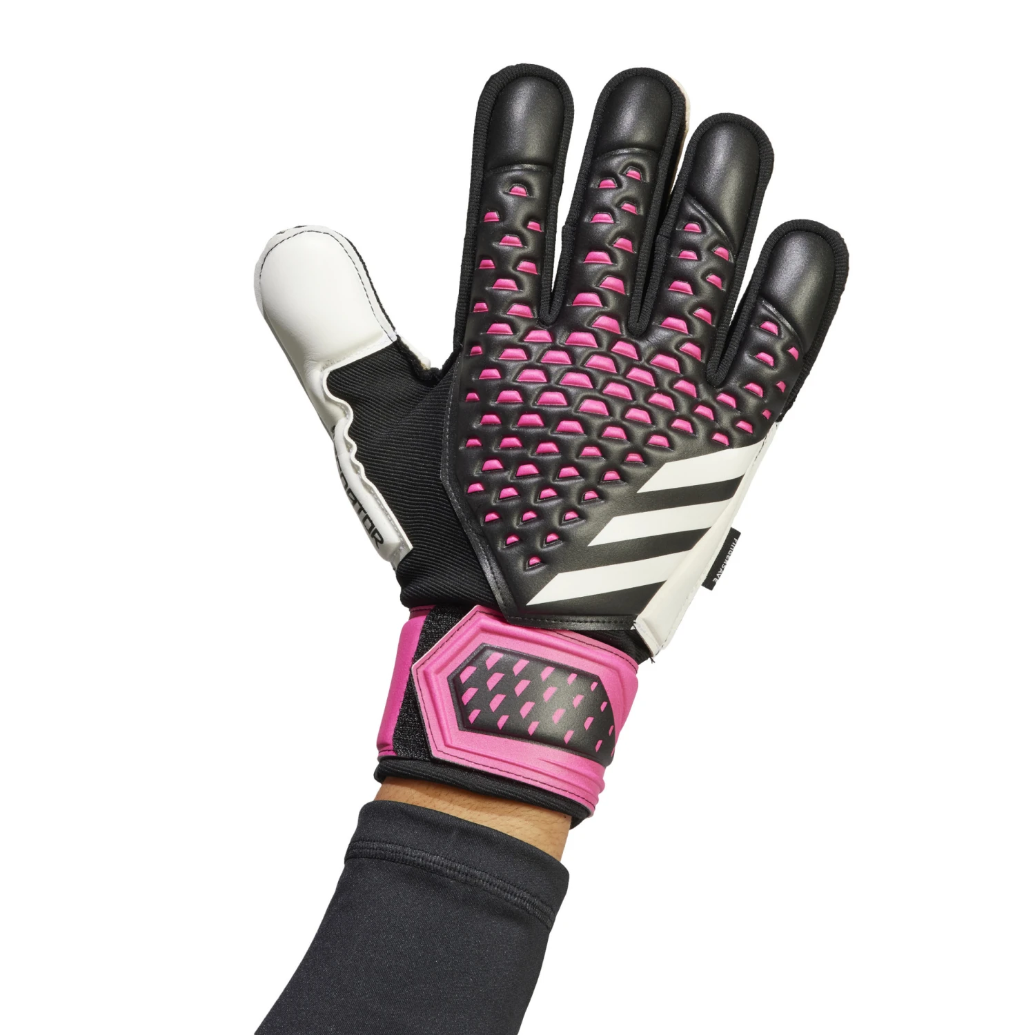 Adidas Predator Match Fingersave Goalkeeper Gloves (Black/Pink) 4 Adidas Predator Match Fingersave Goalkeeper Gloves (Black/Pink) - Image 2