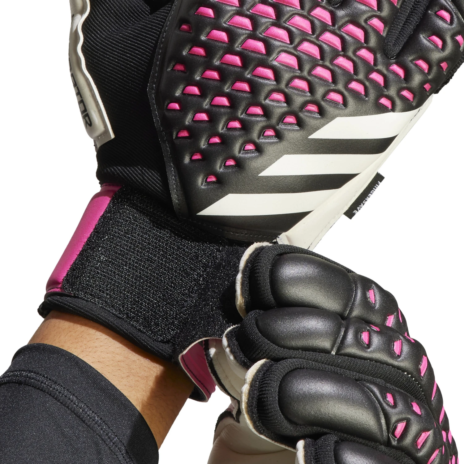 Adidas Predator Match Fingersave Goalkeeper Gloves (Black/Pink) 6 Adidas Predator Match Fingersave Goalkeeper Gloves (Black/Pink) - Image 4
