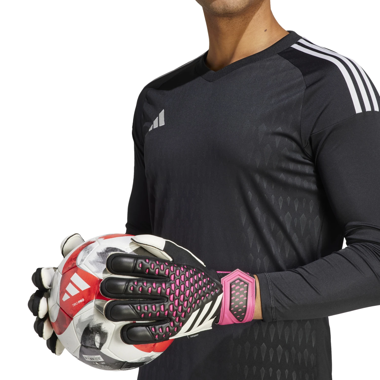 Adidas Predator Match Fingersave Goalkeeper Gloves (Black/Pink) 7 Adidas Predator Match Fingersave Goalkeeper Gloves (Black/Pink) - Image 5