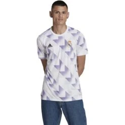 Adidas Real Madrid 22/23 Prematch Jersey (White/Purple) -Sports-Football Apparel adidas real madrid 22 23 prematch jersey white pur 2