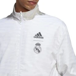Adidas Real Madrid 22/23 Reversible Anthem Jacket (White) -Sports-Football Apparel adidas real madrid 22 23 reversible anthem jacket 2