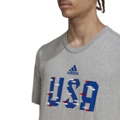 Adidas USA 2022 World Cup Tee (Gray) -Sports-Football Apparel adidas usa 2022 world cup tee gray 5