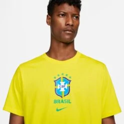 Nike Brazil 2022 Crest Tee (Yellow) -Sports-Football Apparel nike brazil 2022 crest tee yellow 2