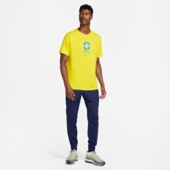 Nike Brazil 2022 Crest Tee (Yellow) -Sports-Football Apparel nike brazil 2022 crest tee yellow 3