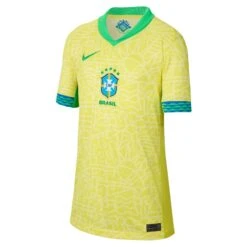 Sports-Football Apparel 16 Nike Brazil 2024 Home Jersey Youth (Yellow)