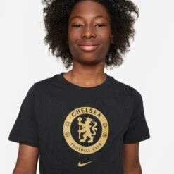 Nike Chelsea 23/24 Crest Tee Youth (Black/Gold) -Sports-Football Apparel nike chelsea 23 24 crest tee youth black gold 2