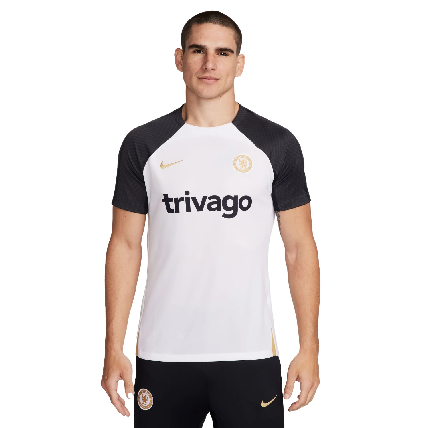 Nike Chelsea 23/24 Strike Training Jersey (White/Black/Gold) 3 Nike Chelsea 23/24 Strike Training Jersey (White/Black/Gold)