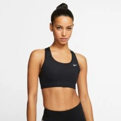 Nike Dri-Fit Swoosh Non-Padded Sports Bra (Black) -Sports-Football Apparel nike dri fit swoosh non padded sports bra black 2