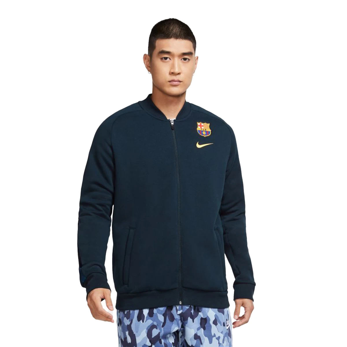 Nike FC Barcelona 20/21 Gfa Fleece Track Jacket (Navy) 9 Nike FC Barcelona 20/21 Gfa Fleece Track Jacket (Navy) - Image 7