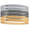 Nike Nike Swoosh Sport Headbands 6Pk Metallic (Gray/Black/Gold) -Sports-Football Apparel nike nike swoosh sport headbands 6pk metallic gray