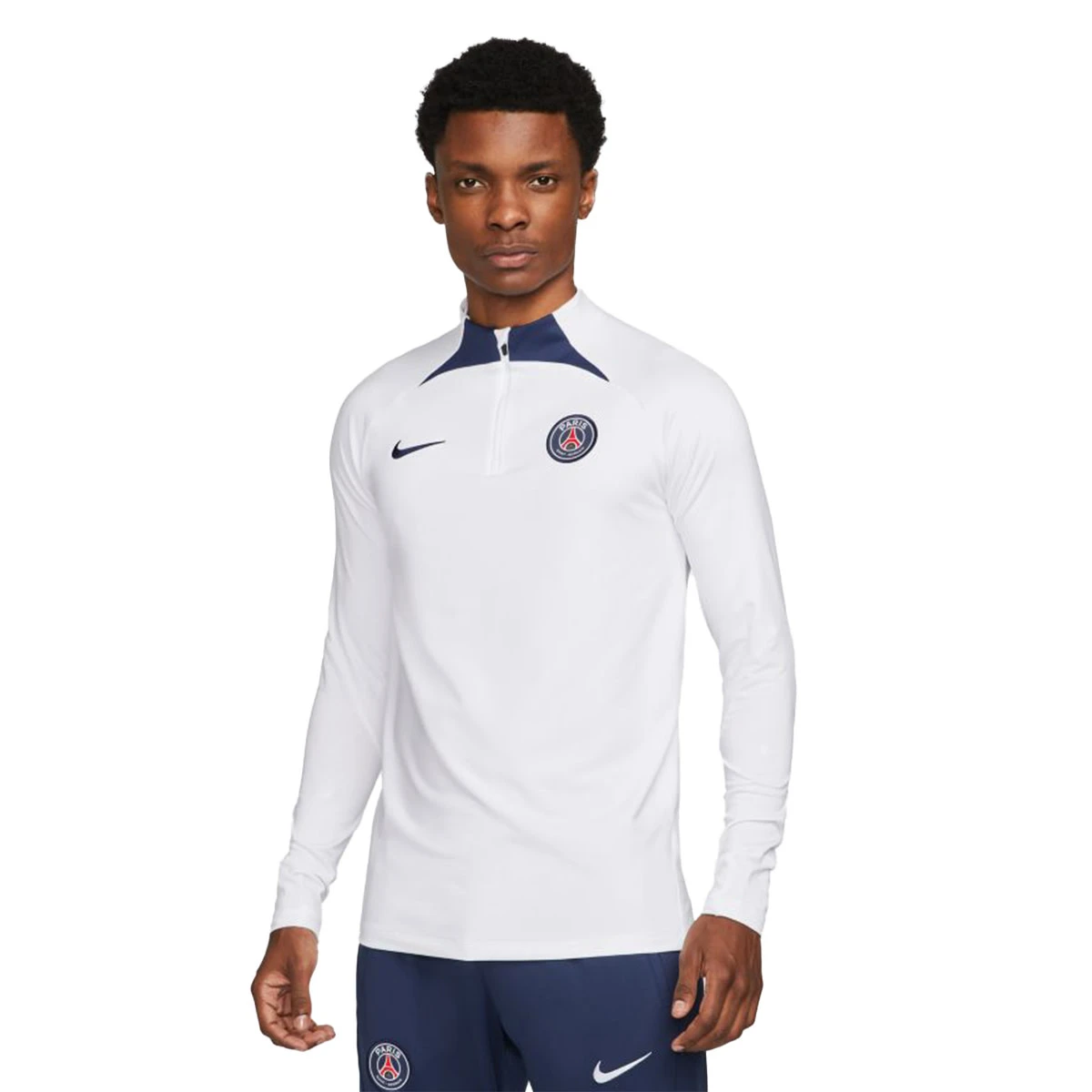 Nike PSG 22/23 Strike Drill Top 1/4 Zip (White/Navy) 8 Nike PSG 22/23 Strike Drill Top 1/4 Zip (White/Navy) - Image 6