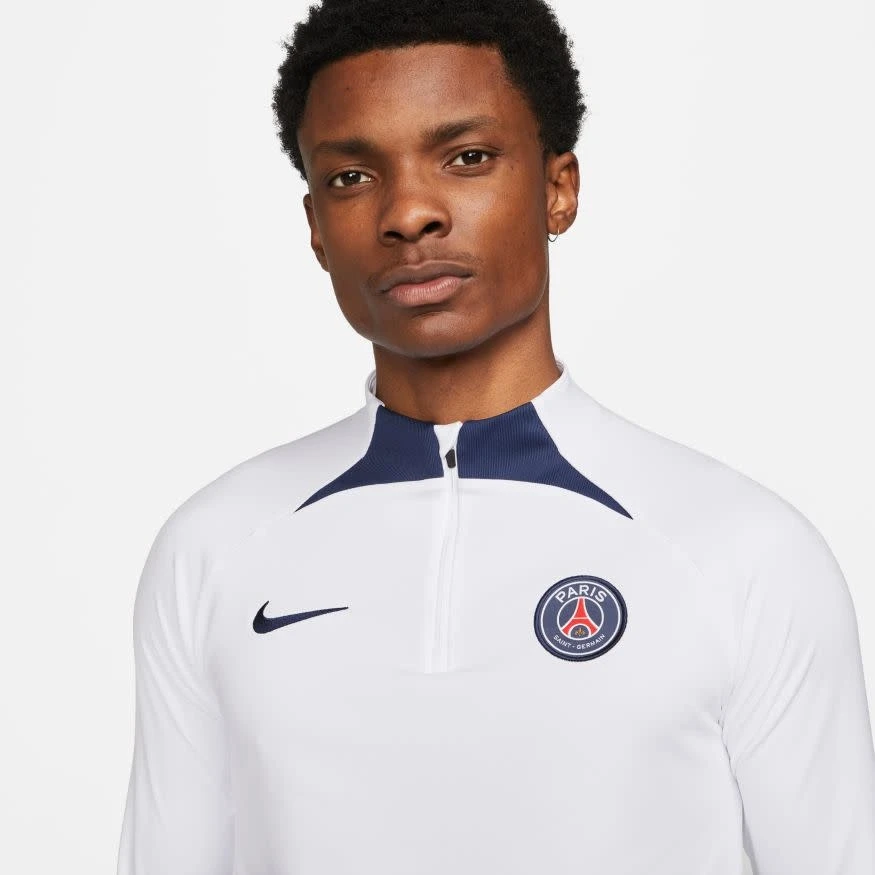 Nike PSG 22/23 Strike Drill Top 1/4 Zip (White/Navy) 10 Nike PSG 22/23 Strike Drill Top 1/4 Zip (White/Navy) - Image 8
