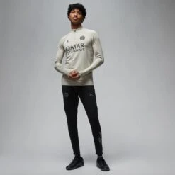 Nike PSG 23/24 Strike Drill Top 1/4 Zip (Stone) -Sports-Football Apparel nike psg 23 24 strike drill top 1 4 zip stone 7