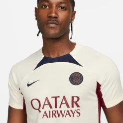 Nike PSG 23/24 Strike Training Jersey (Sand/Navy) -Sports-Football Apparel nike psg 23 24 strike training jersey sand navy 2