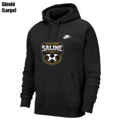 Nike Saline Sportswear Club Fleece Hoodie Youth (Black) -Sports-Football Apparel nike saline sportswear club fleece hoodie youth bl 9