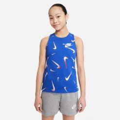 Nike Sportswear French Terry Printed Tank Girls (Blue) 12 Nike Sportswear French Terry Printed Tank Girls (Blue) -Sports-Football Apparel nike sportswear french terry printed tank girls bl 2