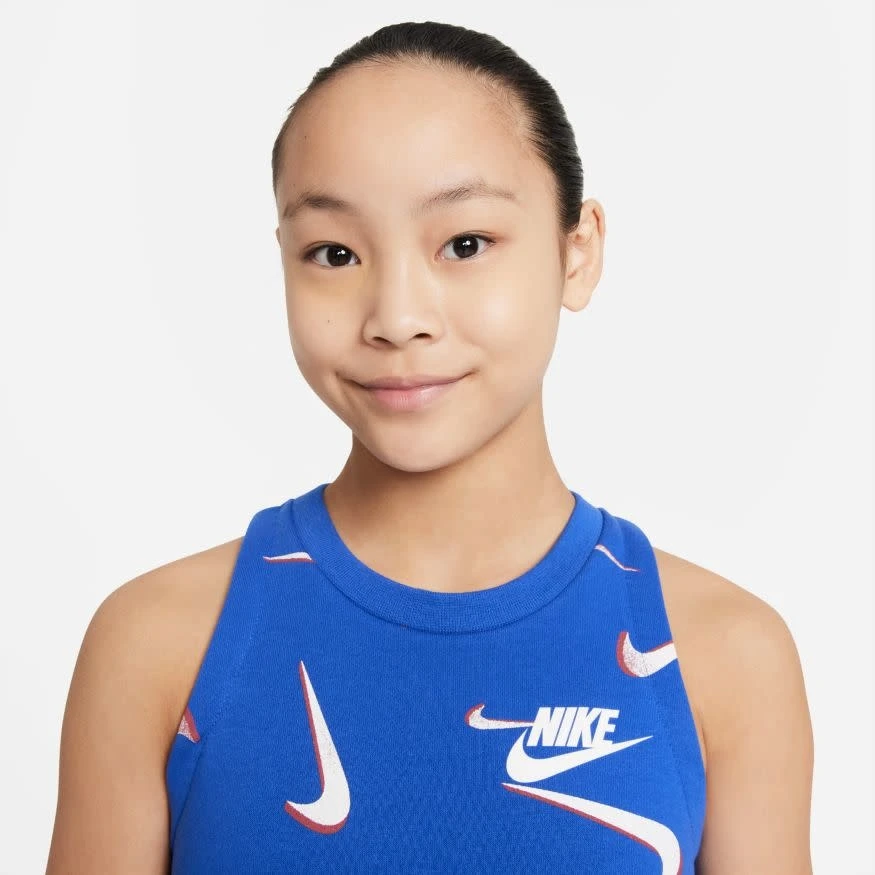 Nike Sportswear French Terry Printed Tank Girls (Blue) 8 Nike Sportswear French Terry Printed Tank Girls (Blue) - Image 6