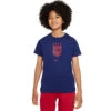 Nike USA 2023 USWNT 4-Star Crest Tee Youth (Navy) -Sports-Football Apparel nike usa 2023 uswnt 4 star crest tee youth navy