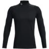 Under Armour Coldgear Armour Fitted Mock LS (Black) -Sports-Football Apparel under armour coldgear armour fitted mock ls black